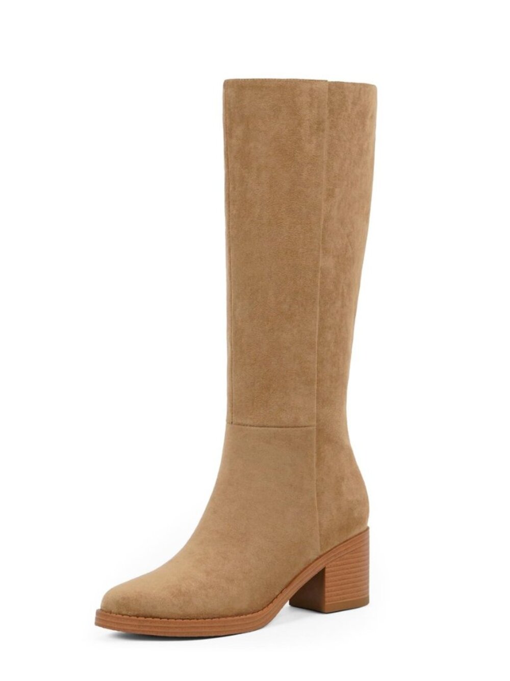 Womens Knee High Boots Chunky Heel Round Toe Tall Long Boots
